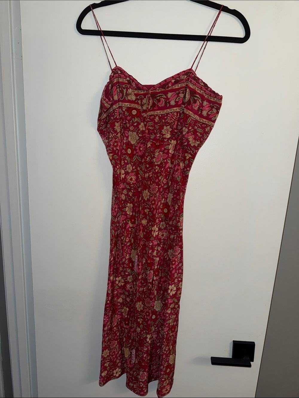 Floral Spaghetti-Strap Maxi Dress - Pink